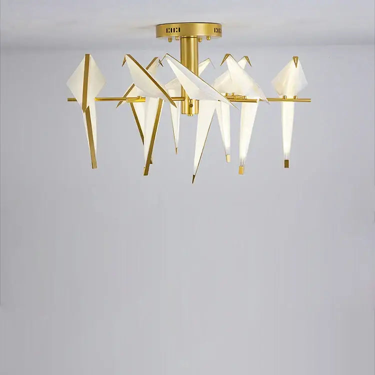 Origami white gold love bird chandelier dining room light
