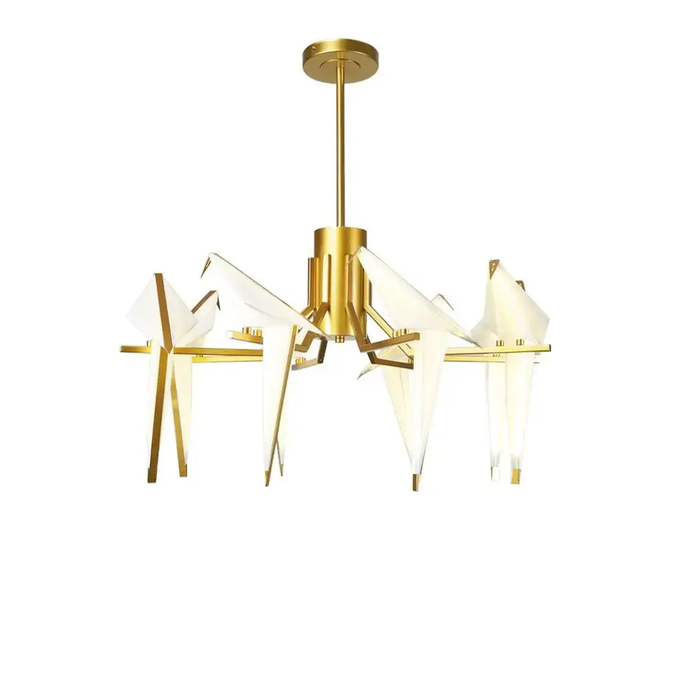 Origami white gold love bird chandelier dining room light