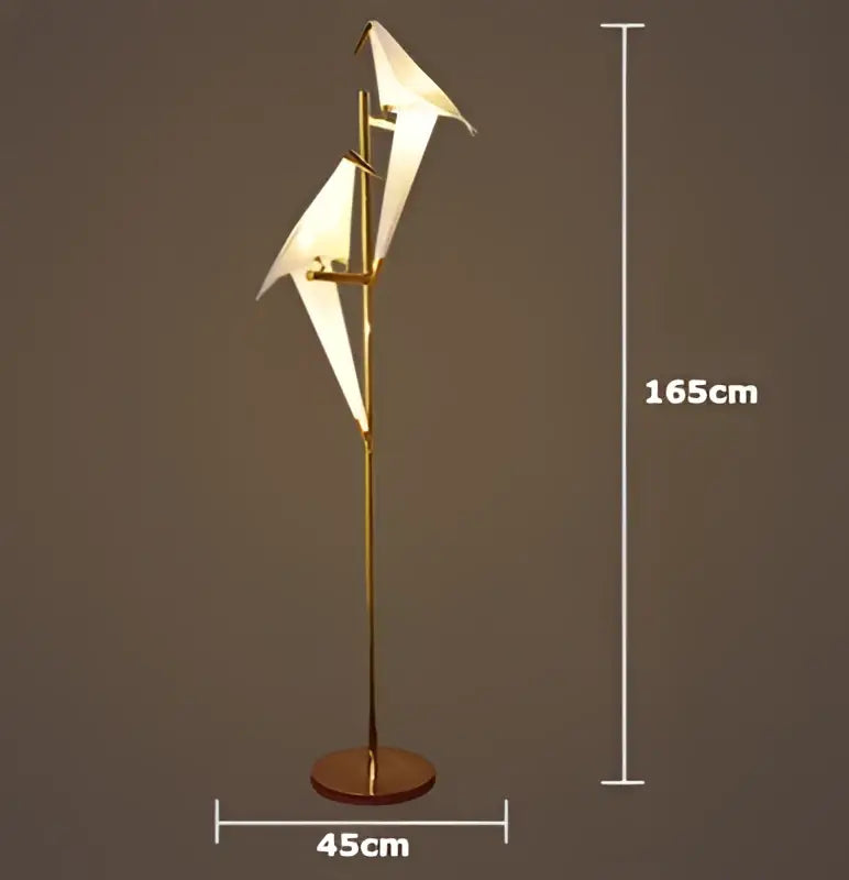 Modern gold origami crane led wall sconce bedroom light