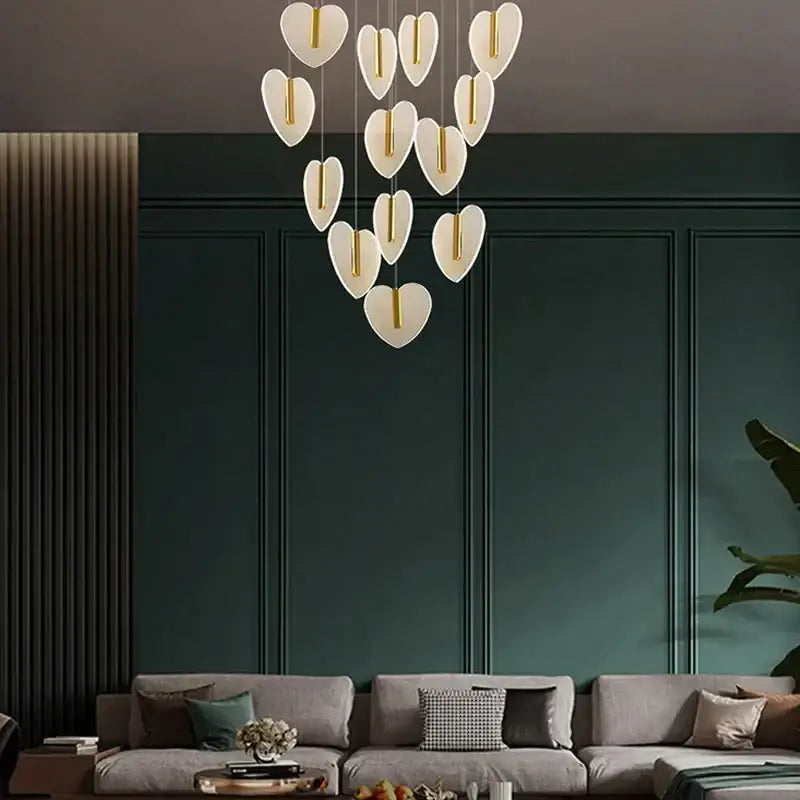 Modern white heart decorbites love chandelier for living room