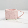 Pink speckled love handle ceramic cup kitchen breakfast mug