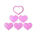 Pink silicone heart biscuit cutter set kitchen decorating tools