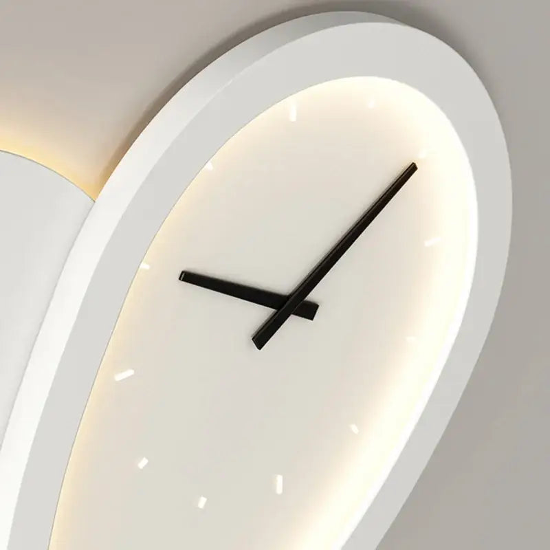 Modern white heart shaped clock wall lamp bedroom led lighting