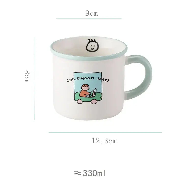 Decorbites lovers cartoon pattern porcelain mug with lid dining room