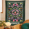 Psychedelic dark green decorbites lovers tapestry bedroom wall hanging