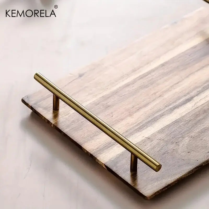 Lovesickness wooden serving tray with brass handles dining room dish