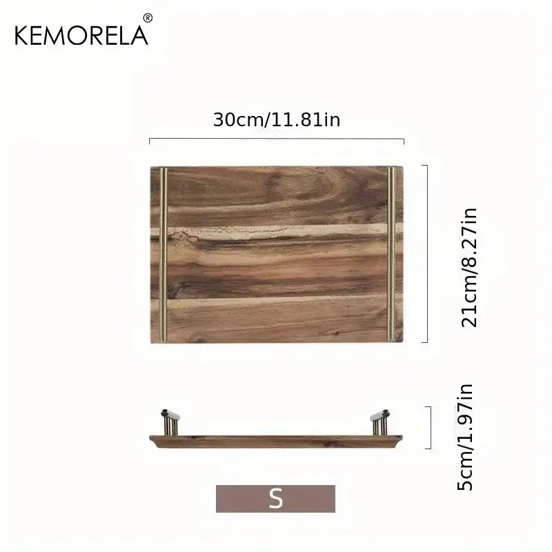 Lovesickness wooden serving tray with brass handles dining room dish