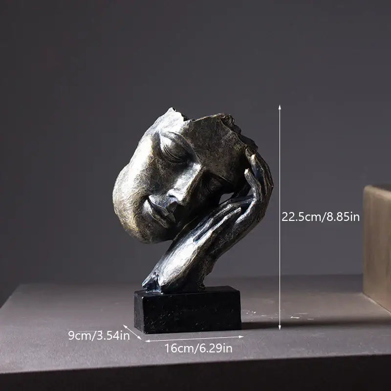 Abstract bronze loving couple resin statue bedroom decor