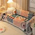 Pastel lucky cat knitted blanket living room sofa cover