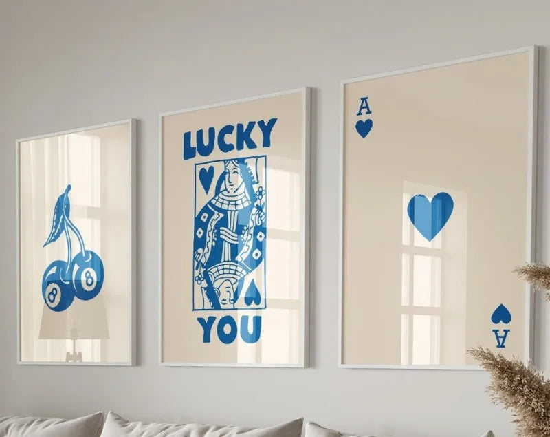Retro beige and brown wall art posters set living room decor