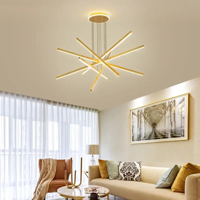 Modern gold decorbites luminous ceiling plate chandelier dining room