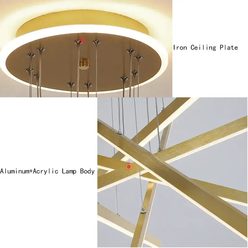 Modern gold decorbites luminous ceiling plate chandelier dining room