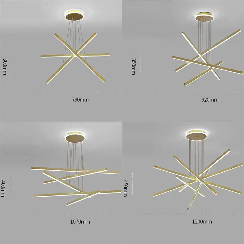 Modern gold decorbites luminous ceiling plate chandelier dining room