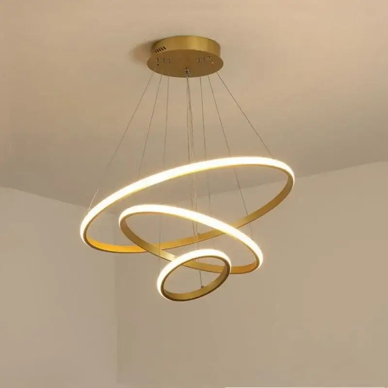 Modern black & white luminous circle pendant – living room chandelier