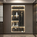 Modern abstract metal sculpture set decorbites luminous wall living room
