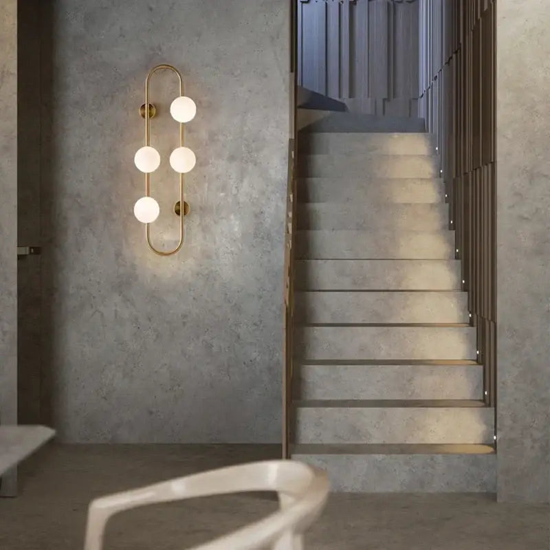 Modern gold glass ball led wall sconce bedroom minimalist light
