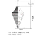 Luxe golden crystal chandelier for living room and staircase