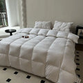 Decorbites luxe goose down white quilted comforter bedroom duvet