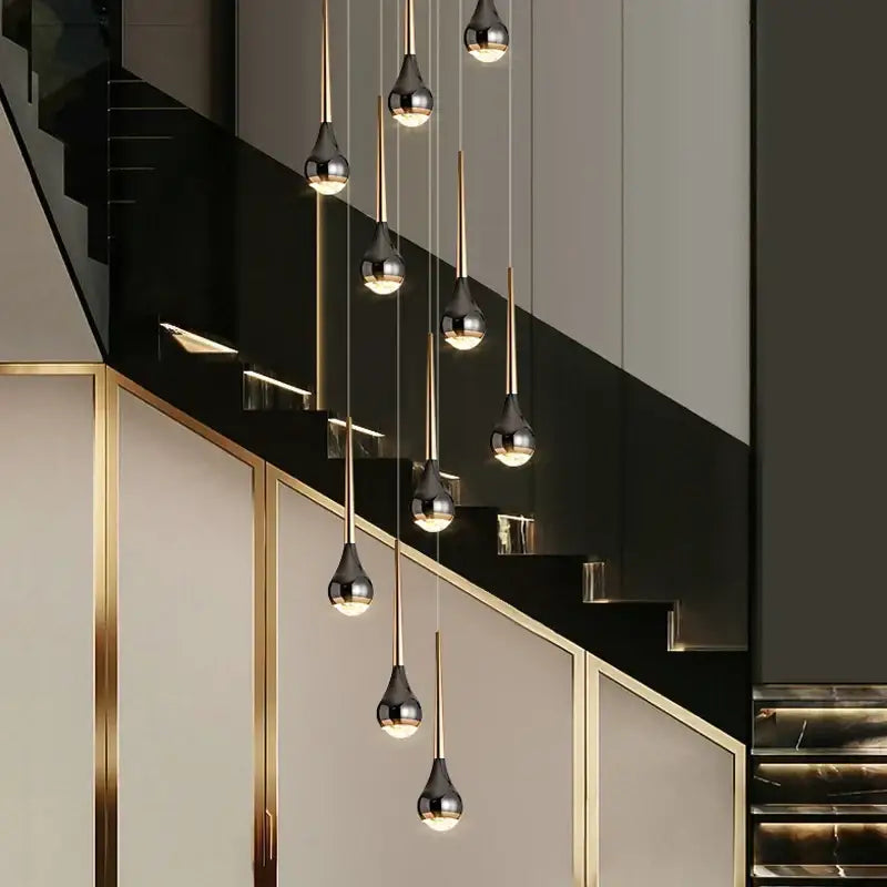 Decorbites luxe loft black & gold chandelier living room pendant light