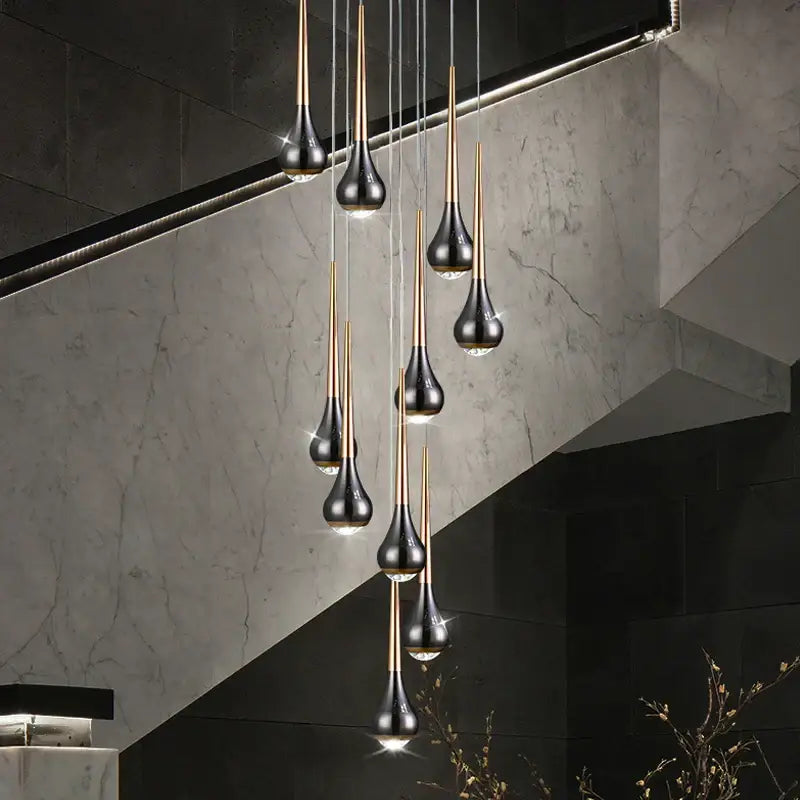 Decorbites luxe loft black & gold chandelier living room pendant light