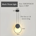 Luxe nordic black circle pendant light for living room ambiance