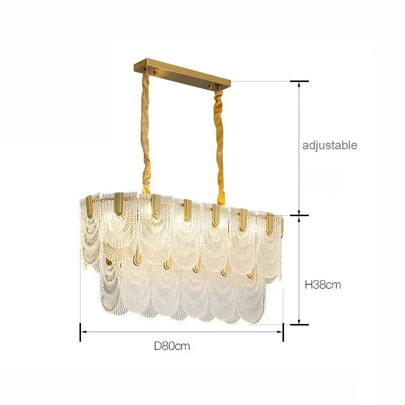 Luxe palace ceiling chandelier gold crystal light for dining room