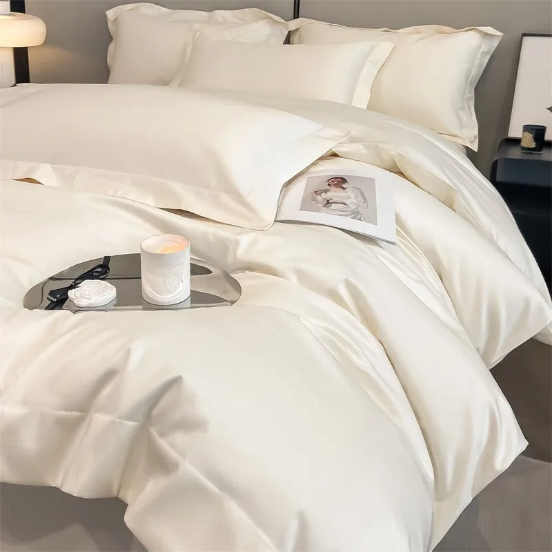 Luxurious gray 1000tc egyptian cotton duvet cover bedroom set