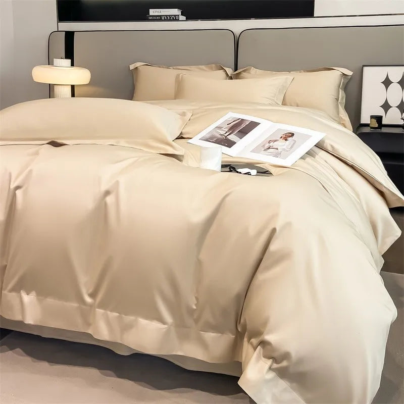 Luxurious gray 1000tc egyptian cotton duvet cover bedroom set