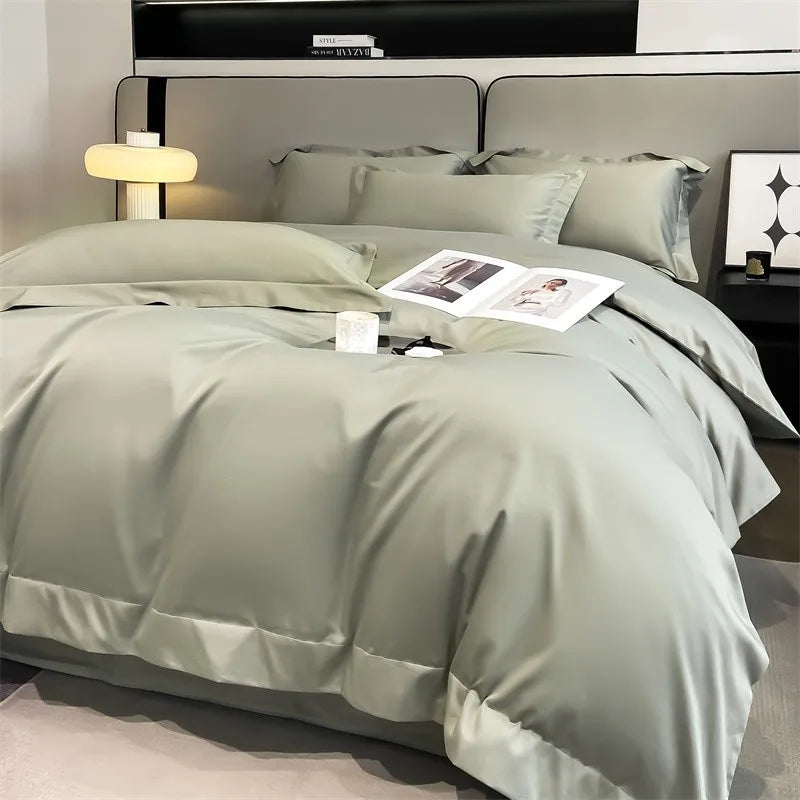 Slate blue egyptian cotton duvet cover set bedroom bedding