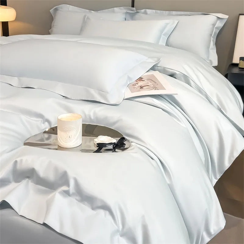 Luxurious gray 1000tc egyptian cotton duvet cover bedroom set