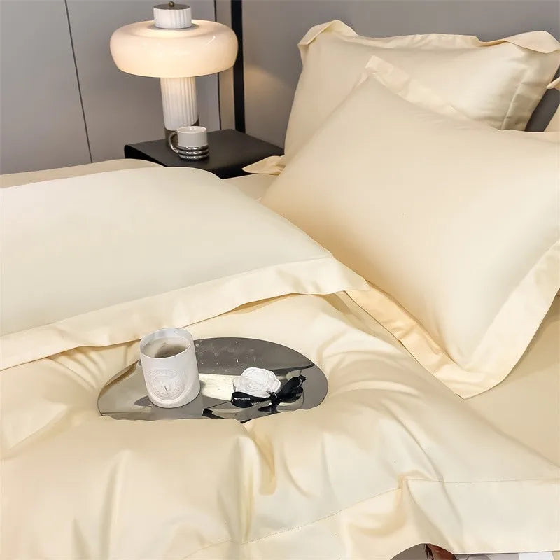 Luxurious light blue satin piece duvet cover set bedroom bedding