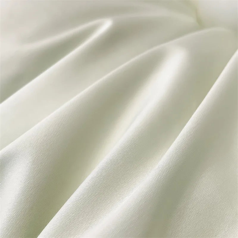 Luxurious white satin egyptian cotton duvet cover bedroom bedding set