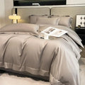 Luxurious gray 1000tc egyptian cotton duvet cover bedroom set
