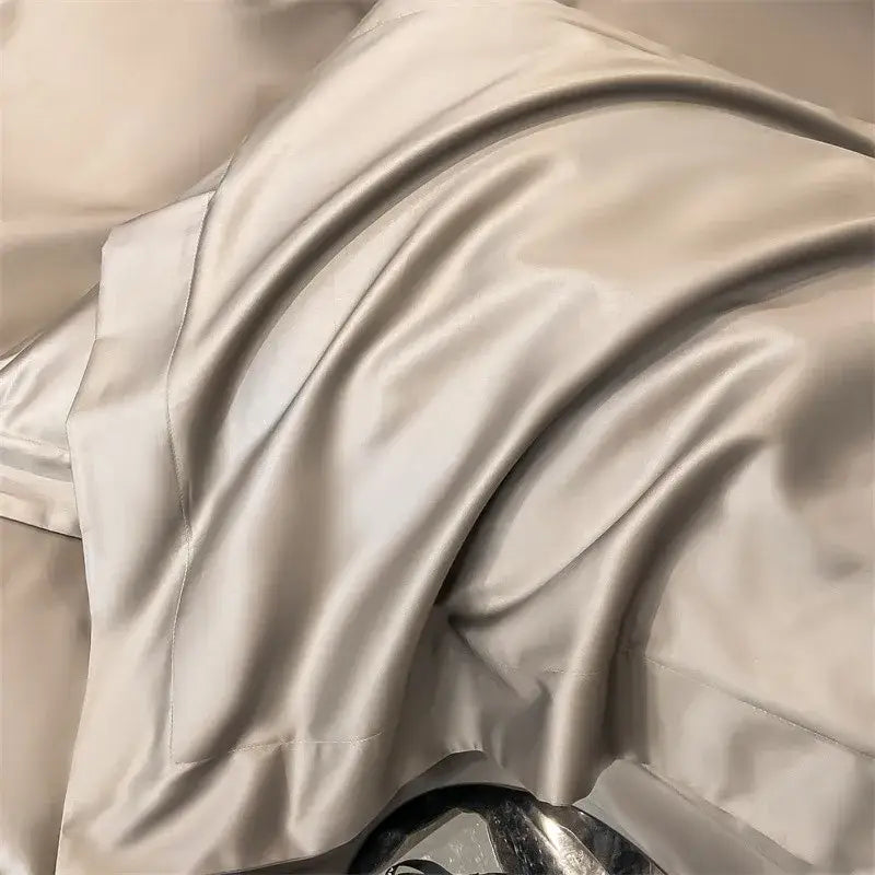Luxurious white satin egyptian cotton duvet cover bedroom bedding