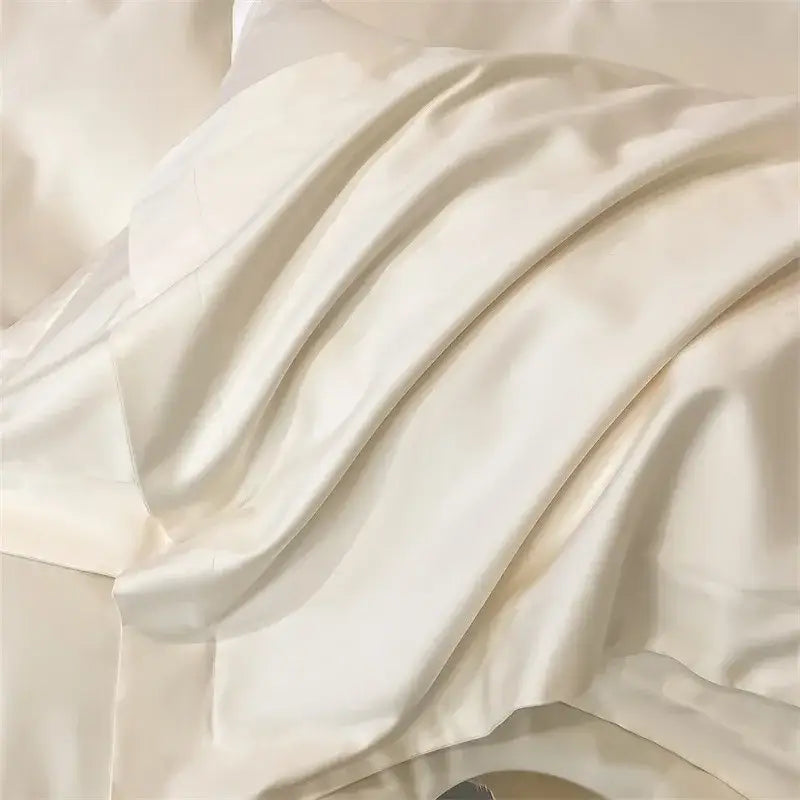 Luxurious silver gray satin duvet cover set bedroom bedding