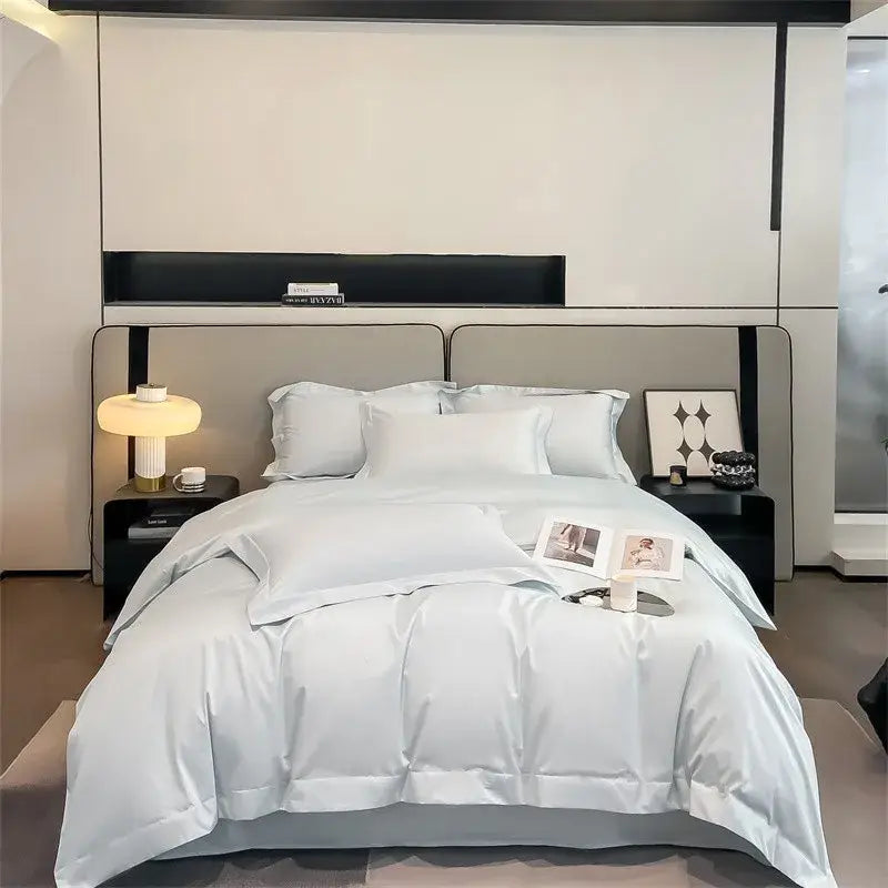 Luxurious gray 1000tc egyptian cotton duvet cover bedroom set