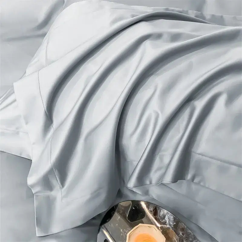 Luxurious gray 1000tc egyptian cotton duvet cover bedroom set