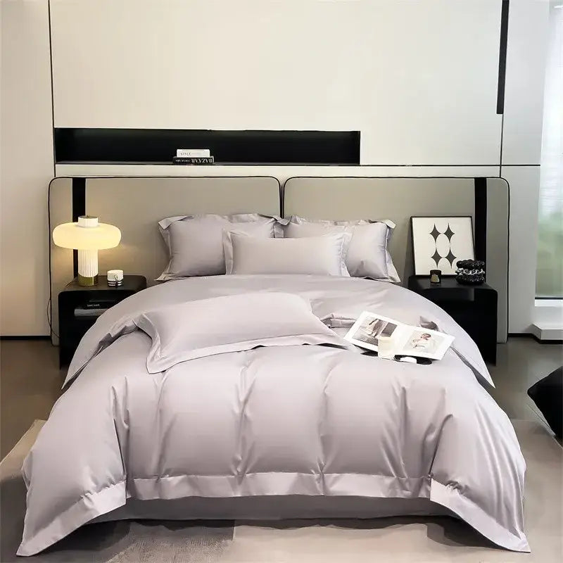 Slate blue egyptian cotton duvet cover set bedroom bedding