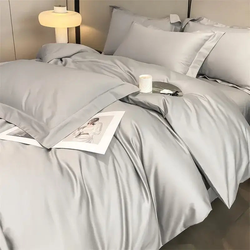 Slate blue egyptian cotton duvet cover set bedroom bedding