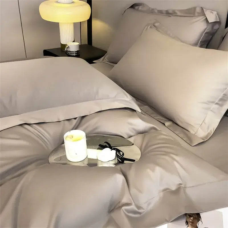 Slate blue egyptian cotton duvet cover set bedroom bedding