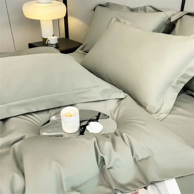 Luxurious gray 1000tc egyptian cotton duvet cover bedroom set