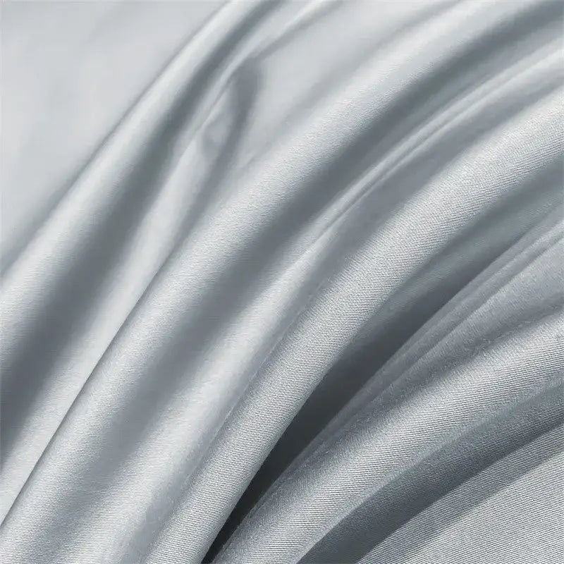 Luxurious white satin egyptian cotton duvet cover bedroom bedding