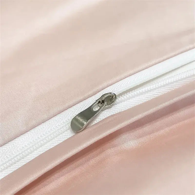 Luxurious white satin egyptian cotton duvet cover bedroom bedding set
