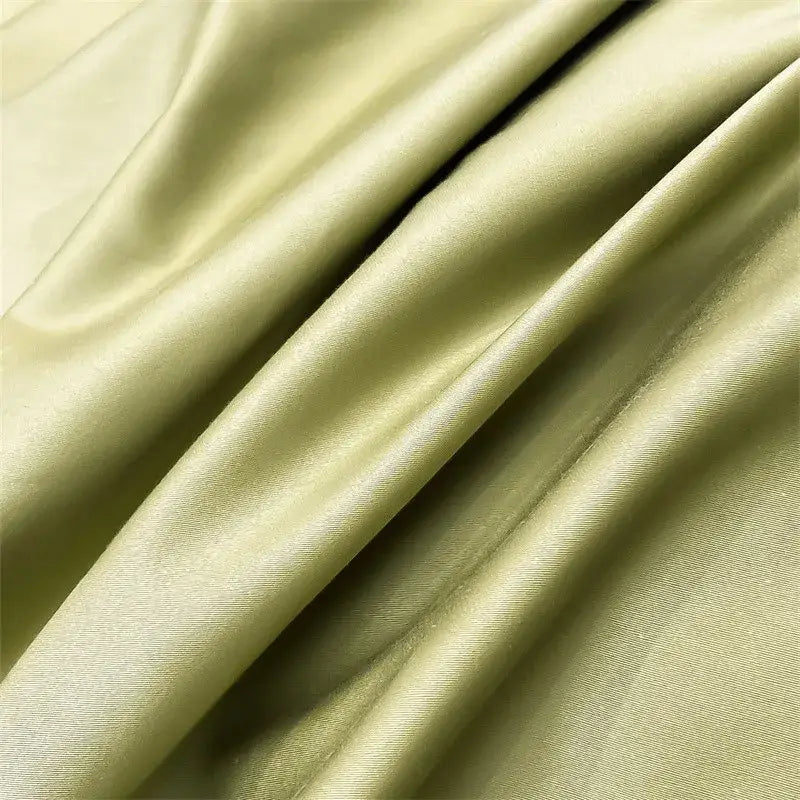 Luxurious silver gray satin duvet cover set bedroom bedding