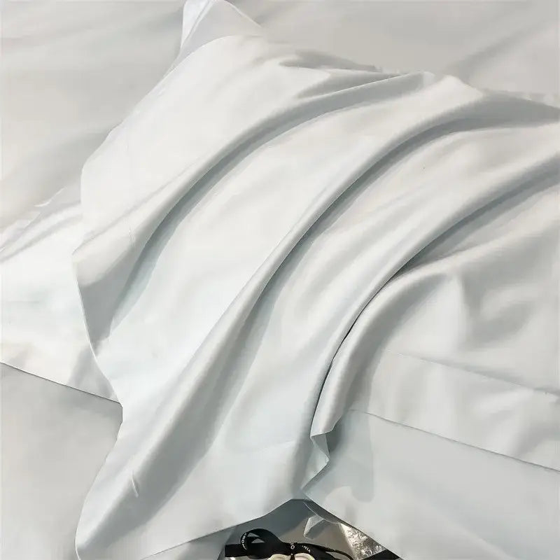 Luxurious beige satin egyptian cotton duvet cover bedroom set
