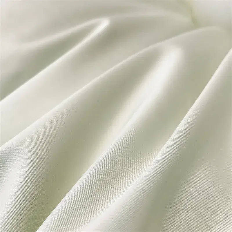 Luxurious beige satin egyptian cotton duvet cover bedroom set