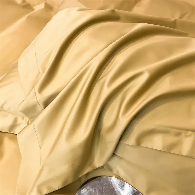 Luxurious light blue satin piece duvet cover set bedroom bedding