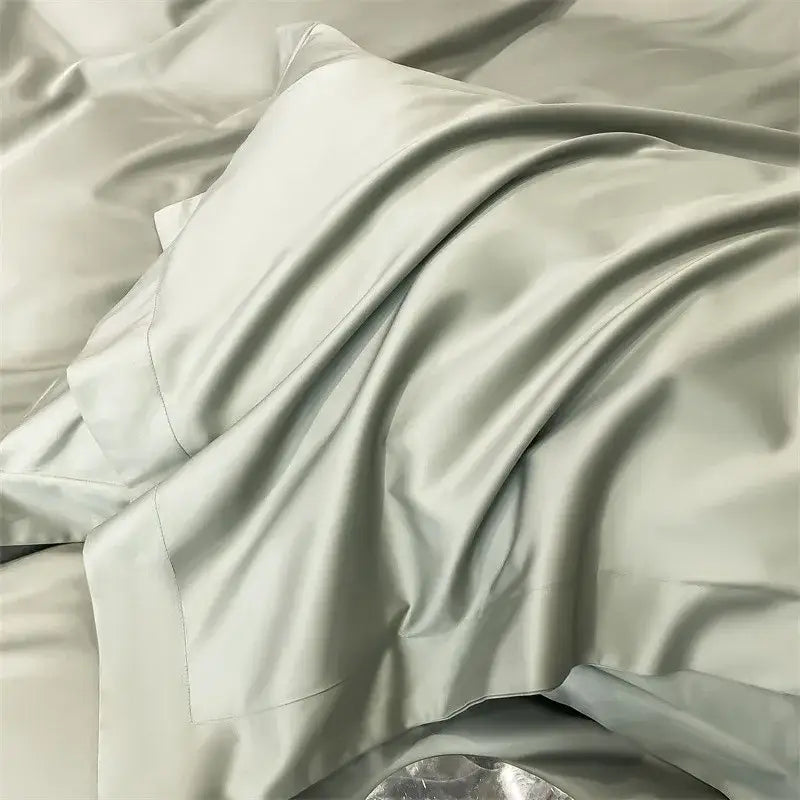Luxurious gray 1000tc egyptian cotton duvet cover bedroom set