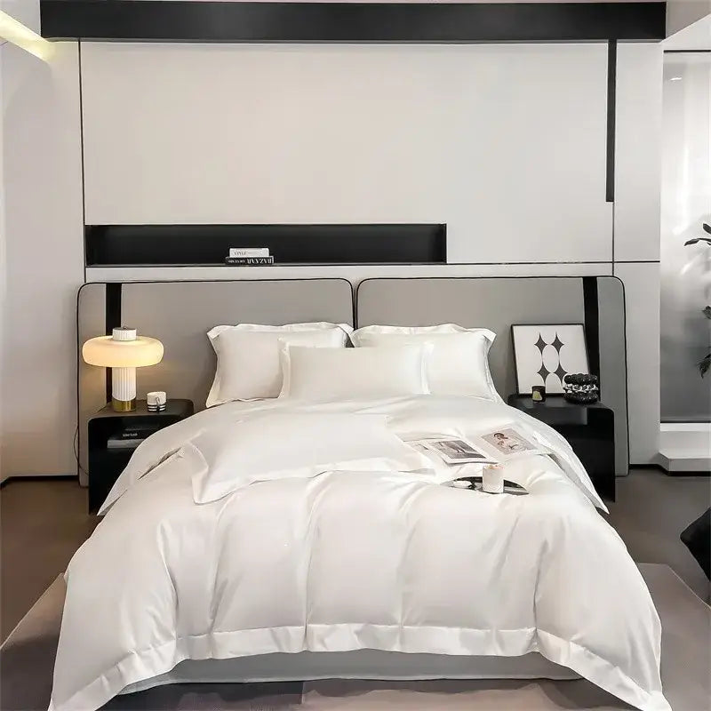 Luxurious gray 1000tc egyptian cotton duvet cover bedroom set