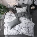 Modern minimalist black & gray marble duvet cover set bedroom bedding